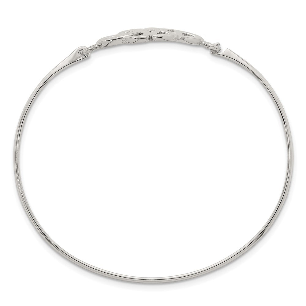 Sterling Silver Polished Double Trinity Knot Bangle QB1609