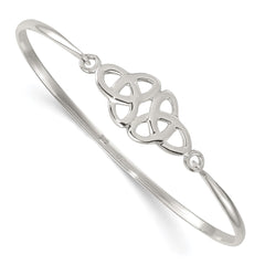 Sterling Silver Polished Double Trinity Knot Bangle QB1609