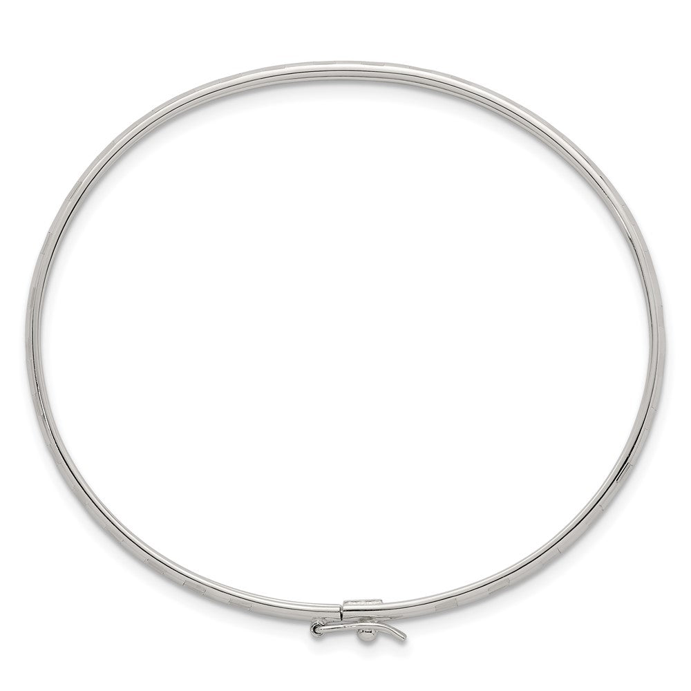 Sterling Silver Polished and Diamond-cut 3.0mm Flexible Bangle QB1614