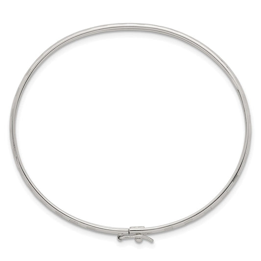 Sterling Silver Polished and Diamond-cut 3.0mm Flexible Bangle QB1614