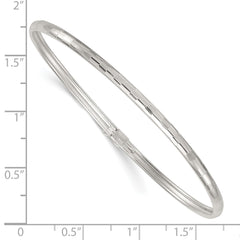 Sterling Silver Polished and Diamond-cut 3.0mm Flexible Bangle QB1614