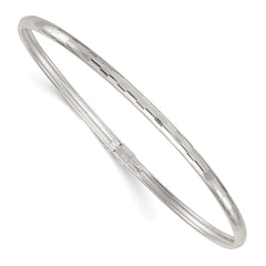 Sterling Silver Polished and Diamond-cut 3.0mm Flexible Bangle QB1614
