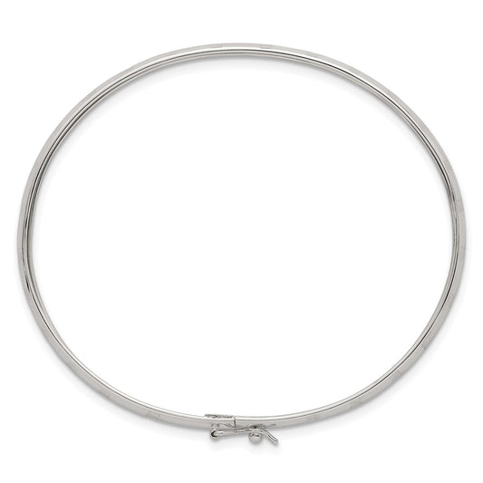 Sterling Silver Polished and Diamond-cut 4.0mm Flexible Bangle QB1615