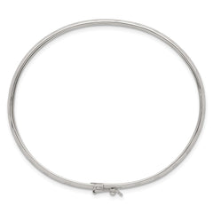 Sterling Silver Polished and Diamond-cut 4.0mm Flexible Bangle QB1615