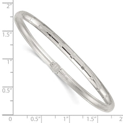 Sterling Silver Polished and Diamond-cut 4.0mm Flexible Bangle QB1615