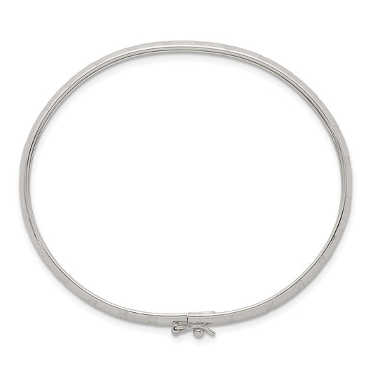 Sterling Silver Polished and Diamond-cut 6.0mm Flexible Bangle QB1616
