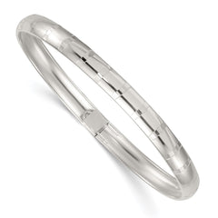 Sterling Silver Polished and Diamond-cut 6.0mm Flexible Bangle QB1616