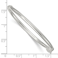 Sterling Silver Polished 3.00mm Hinged Baby Bangle QB1637