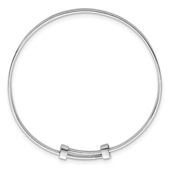 Sterling Silver Rhodium-plated Polished Etched Floral Pattern Childrens Expandable Bangle QB1645