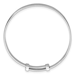 Sterling Silver Rhodium-plated Polished Etched Dragonfly Childrens Expandable Bangle QB1650