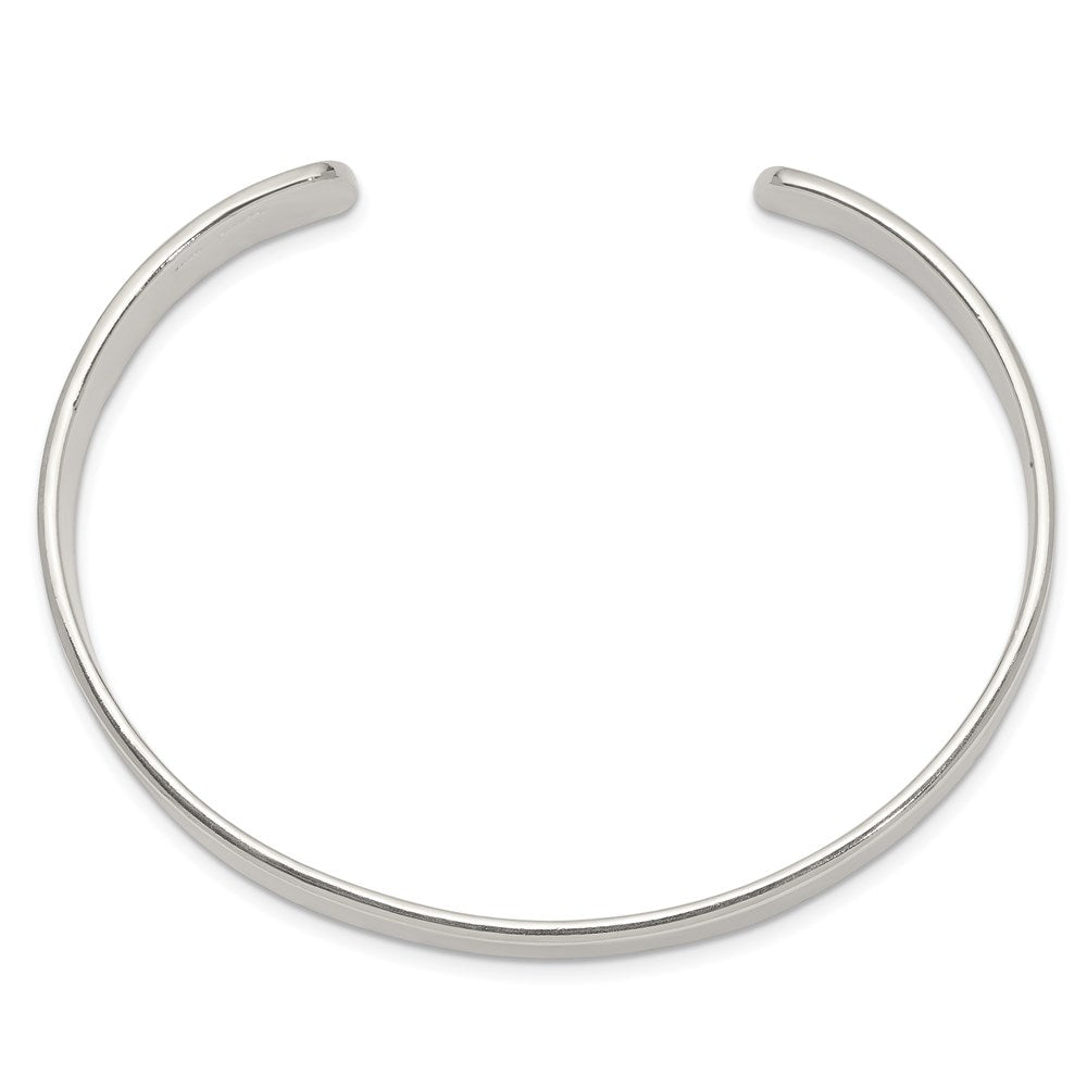 Sterling Silver 9.75mm Cuff Bangle Bracelet QB179