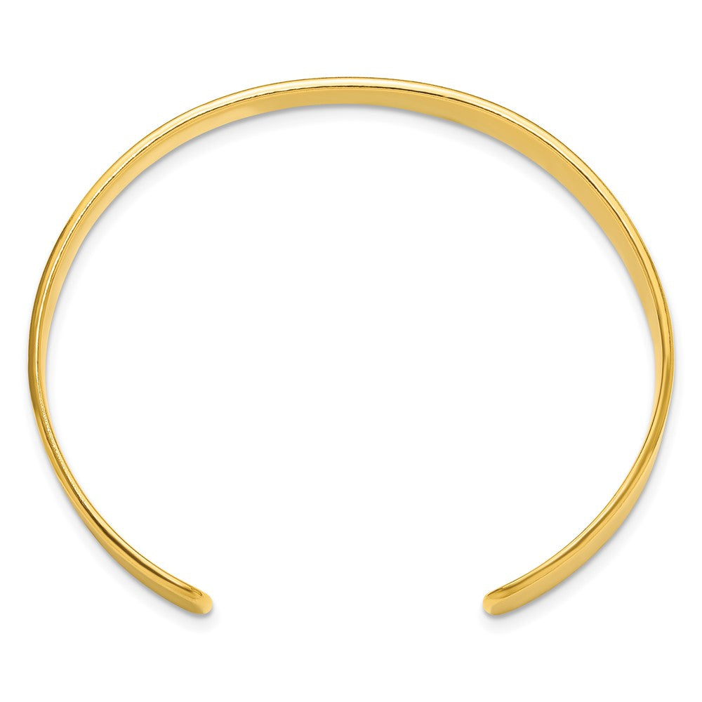 Sterling Silver Gold-tone 9.75mm Cuff Bangle Bracelet QB179GP