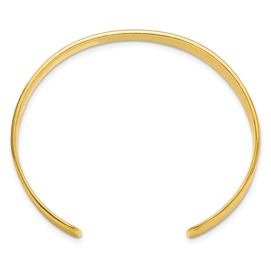 Sterling Silver Gold-tone 9.75mm Cuff Bangle Bracelet QB179GP
