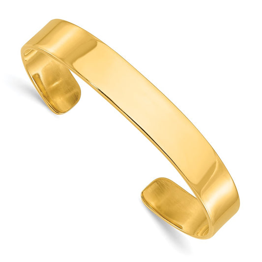Sterling Silver Gold-tone 9.75mm Cuff Bangle Bracelet QB179GP
