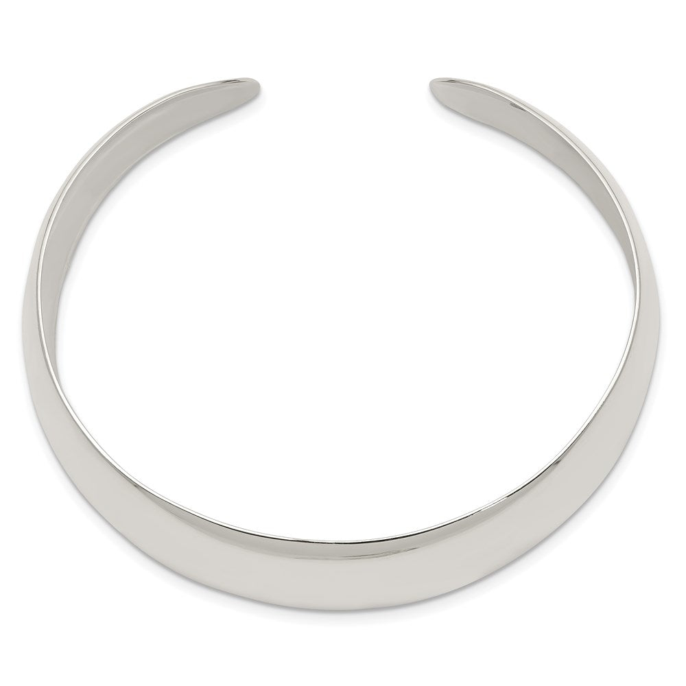 Sterling Silver Solid Polished Plain Cuff Bangle Bracelet QB183