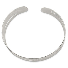 Sterling Silver Solid Polished Hammered Fancy Cuff Bangle Bracelet QB191