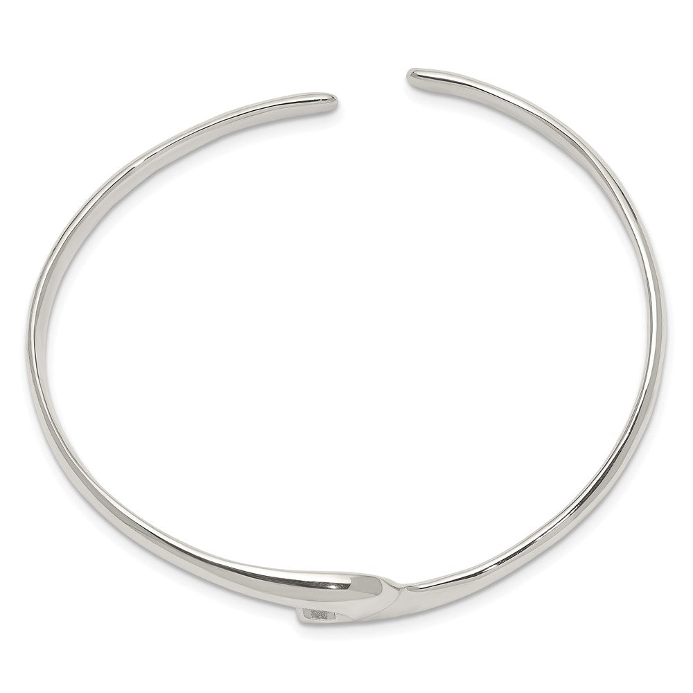 Sterling Silver Polished Fancy Cuff Bangle Bracelet QB195