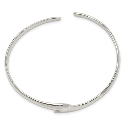 Sterling Silver Polished Fancy Cuff Bangle Bracelet QB195