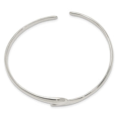 Sterling Silver Polished Fancy Cuff Bangle Bracelet QB195