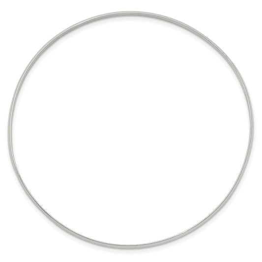 Sterling Silver 2.25mm Solid Polished Plain Slip-On Bangle Bracelet QB235