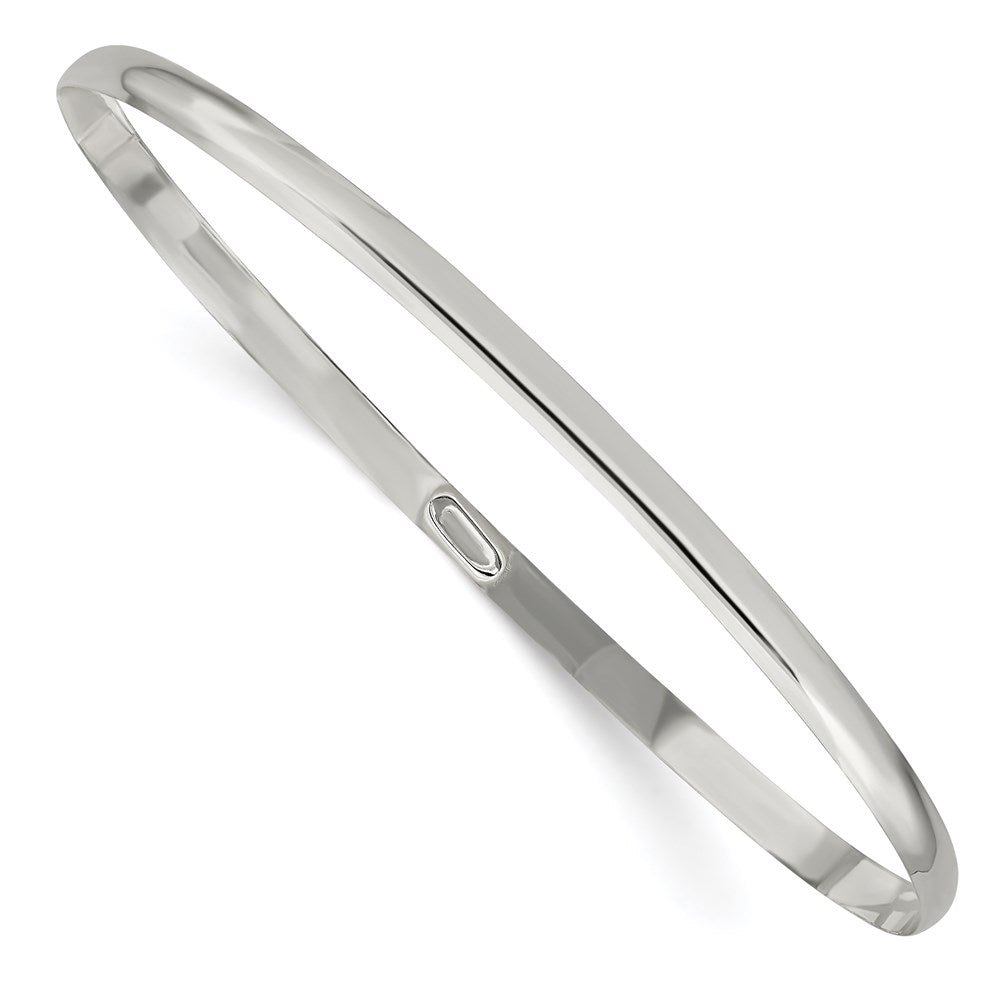Sterling Silver 3mm Solid Polished Plain Slip-On Bangle Bracelet QB236