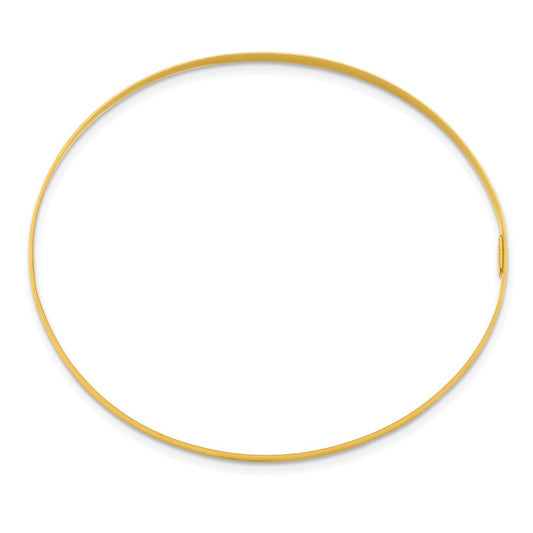 Sterling Silver Gold-tone 3mm Polished Plain Slip-On Bangle Bracelet QB236GP