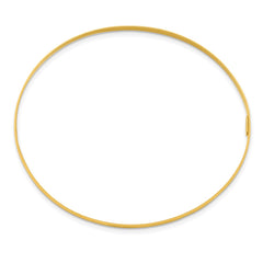 Sterling Silver Gold-tone 3mm Polished Plain Slip-On Bangle Bracelet QB236GP