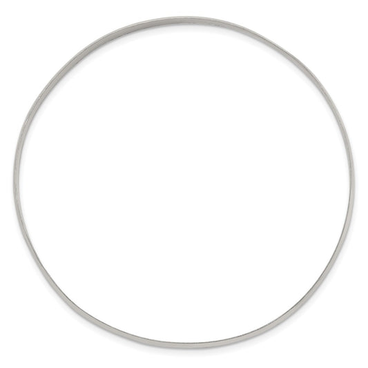 Sterling Silver 4mm Solid Polished Plain Slip-On Bangle Bracelet QB237