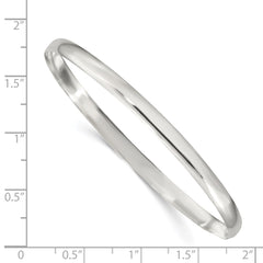 Sterling Silver 4mm Solid Polished Plain Slip-On Bangle Bracelet QB237