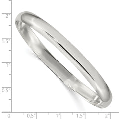 Sterling Silver 6.25mm Solid Polished Plain Slip-On Bangle Bracelet QB239