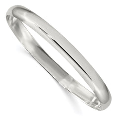Sterling Silver 6.25mm Solid Polished Plain Slip-On Bangle Bracelet QB239