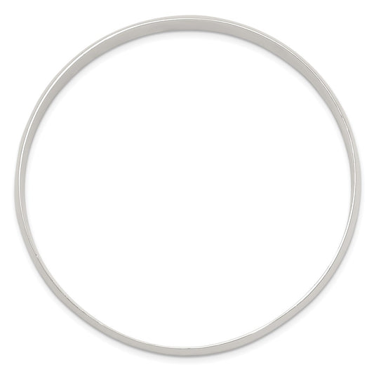 Sterling Silver 9.75mm Solid Polished Plain Slip-On Bangle Bracelet QB242