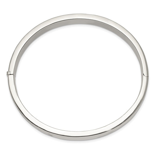 Sterling Silver 9.75mm Hinged Bangle QB297