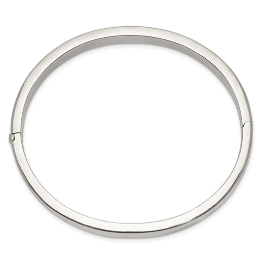 Sterling Silver 8.00mm Hinged Bangle QB298