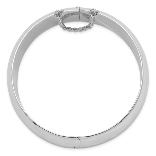 Sterling Silver Rhodium-plated 20mm Fancy Hinged Bangle Bracelet QB31
