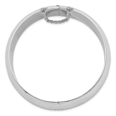 Sterling Silver Rhodium-plated 20mm Fancy Hinged Bangle Bracelet QB31