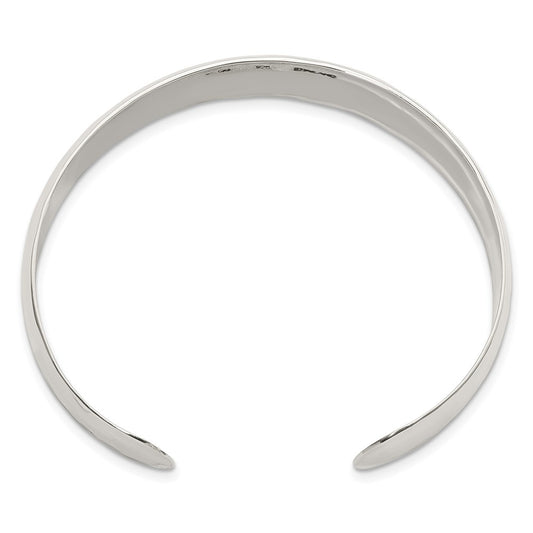 Sterling Silver 13.5mm Hammered Cuff Bangle QB320