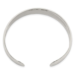 Sterling Silver 13.5mm Hammered Cuff Bangle QB320