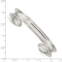 Sterling Silver 8.5mm Cuff Bangle QB323