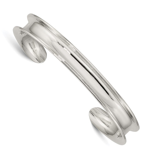 Sterling Silver 8.5mm Cuff Bangle QB323
