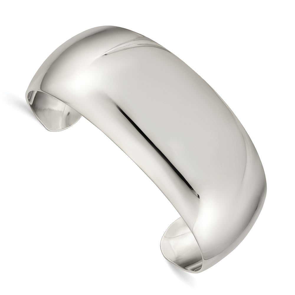Sterling Silver 28.5mm Cuff Bangle Bracelet QB342