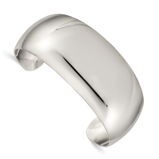 Sterling Silver 28.5mm Cuff Bangle Bracelet QB342