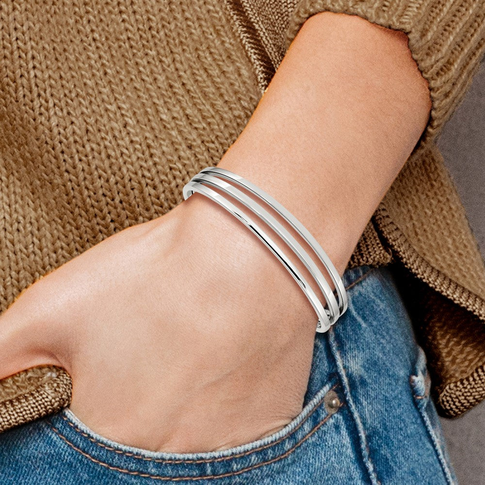Sterling Silver Cuff Bangle Bracelet QB369