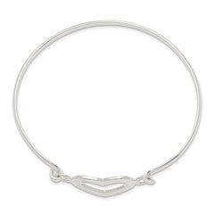 Sterling Silver Heart Bangle Bracelet QB407