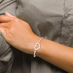 Sterling Silver Heart Bangle Bracelet QB407