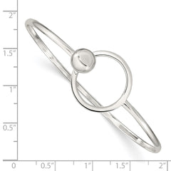 Sterling Silver Circle Bangle Bracelet QB410