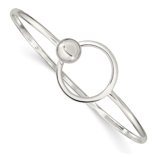 Sterling Silver Circle Bangle Bracelet QB410