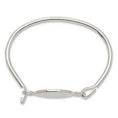 Sterling Silver Bangle w/Oval ID Plate Bracelet QB414