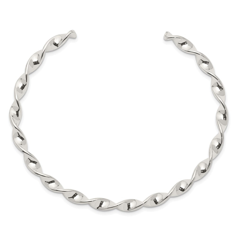Sterling Silver Twist Cuff Bangle QB462
