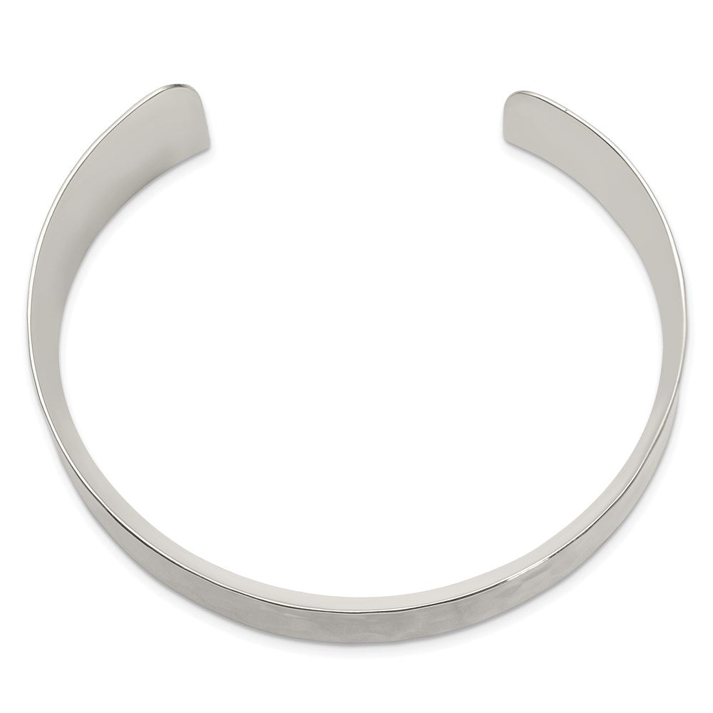 Sterling Silver 30mm Hammered Cuff Bangle QB493
